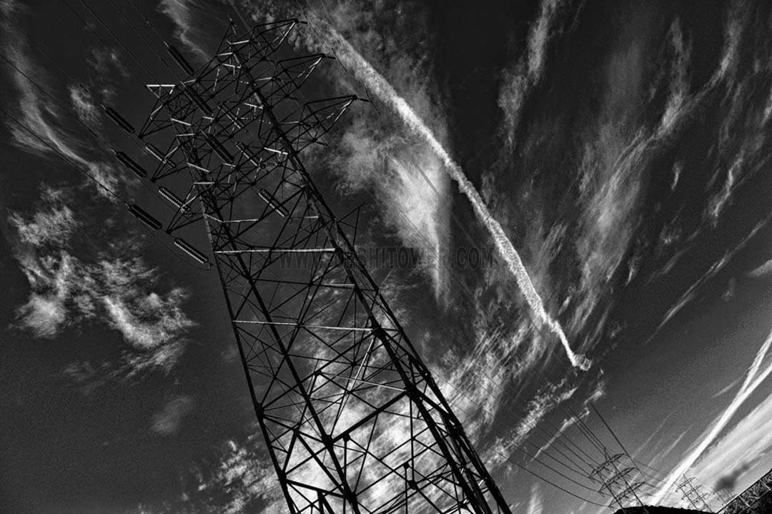 transmission tower linear art