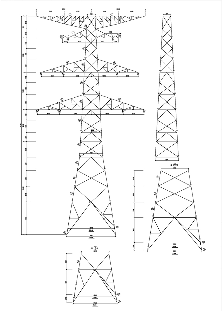 Structural design of four tubular OHTL tower